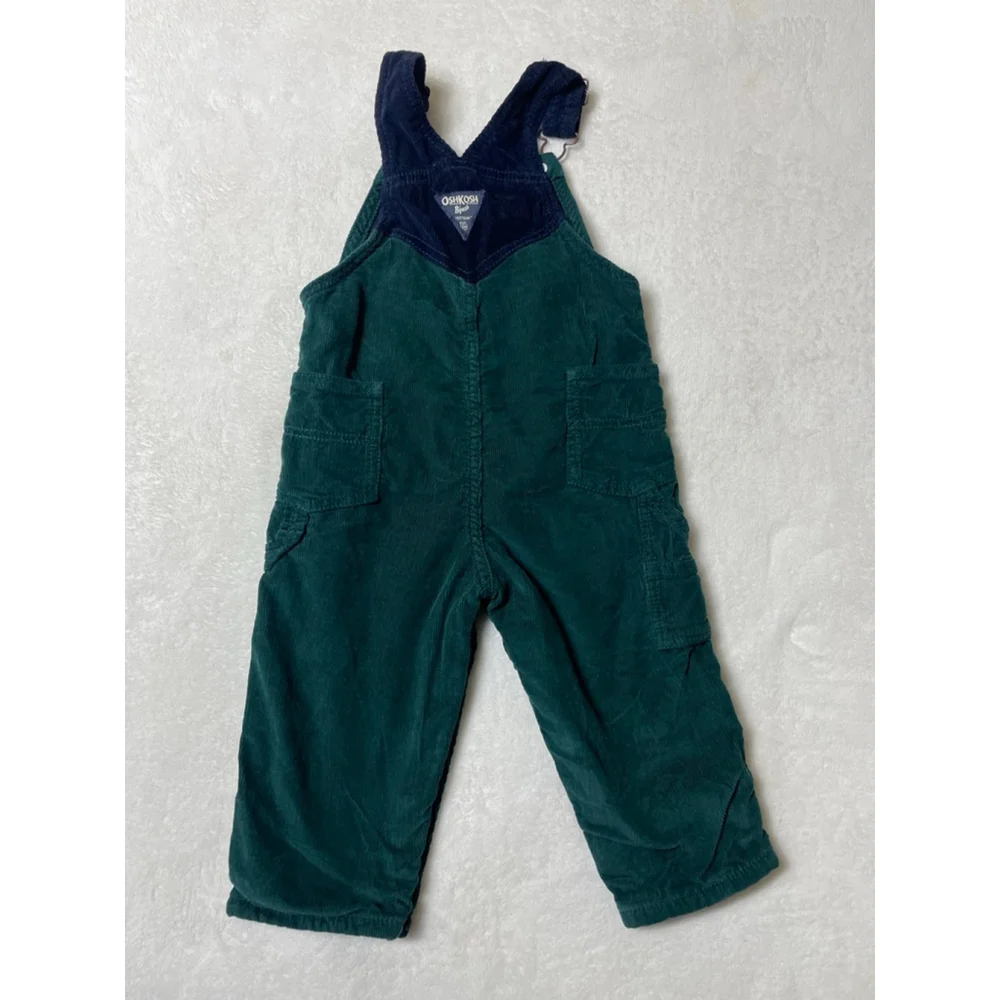 Baby OshKosh B'gosh Overalls 24 Months Green Navy Blue Corduroy